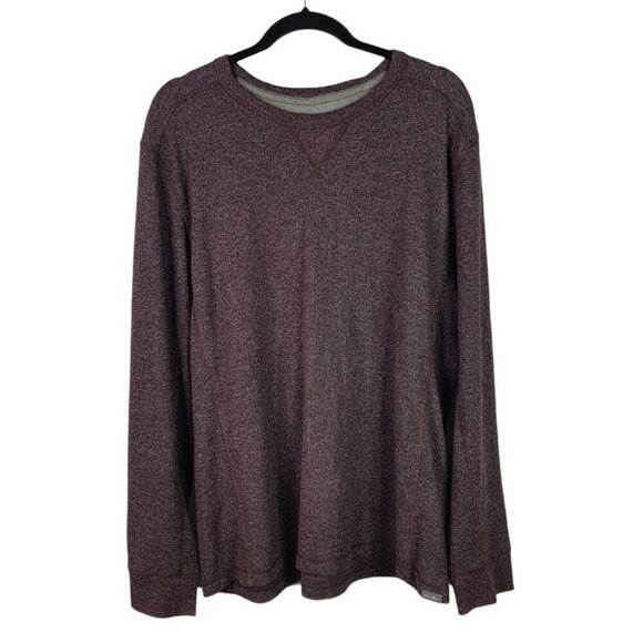 Eddie Bauer Mens Heavy Long Sleeve Thermal Knit Dark Purple Sweater Shirt XL - Picture 1 of 6
